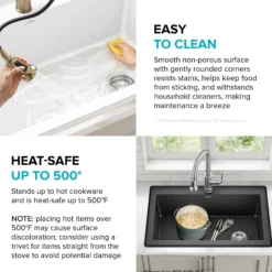 33” Granite Drop In / Undermount Single Bowl White Kitchen Sink