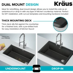 33” Granite Drop In / Undermount Single Bowl White Kitchen Sink
