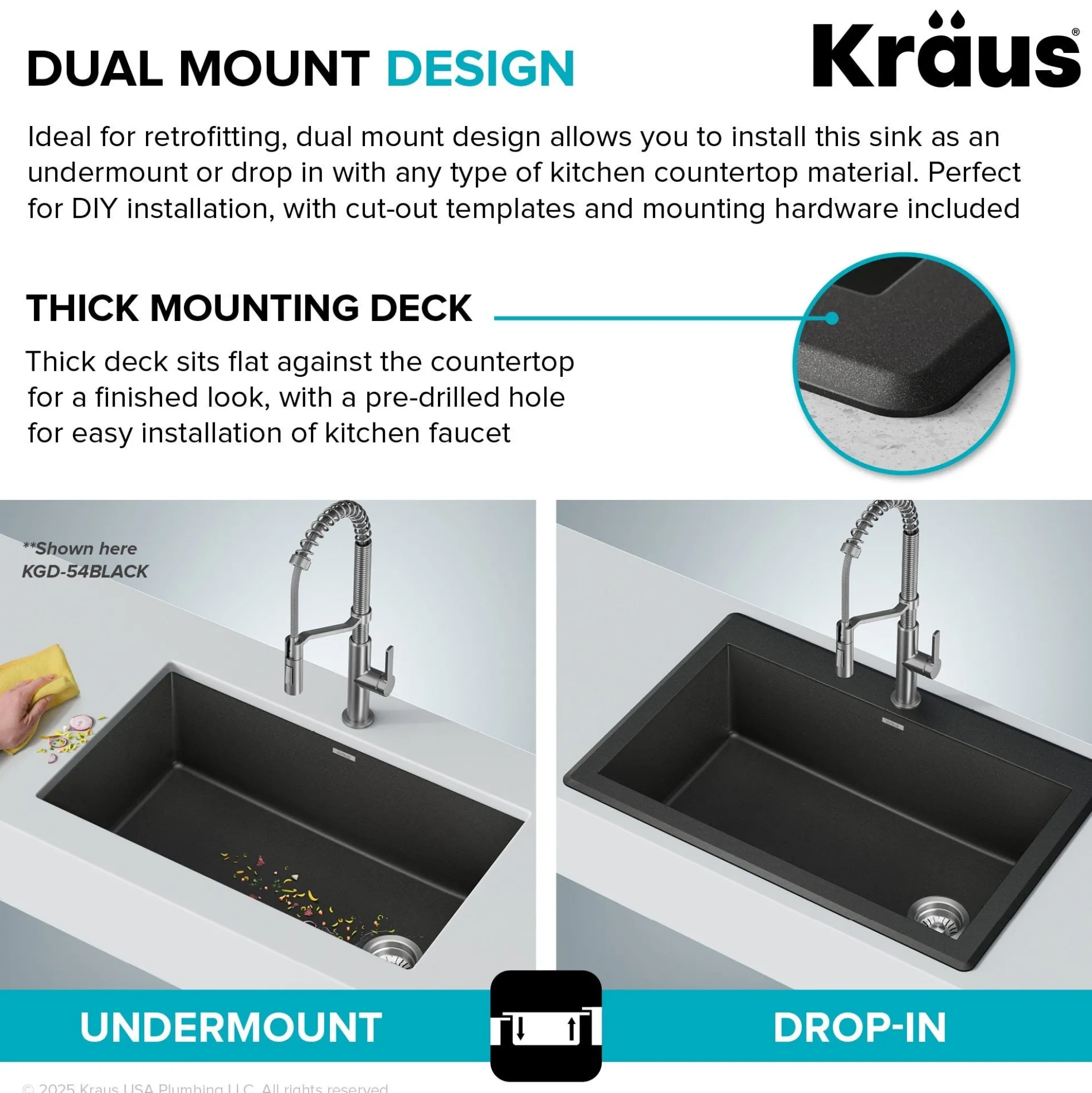 33” Granite Drop In / Undermount Single Bowl White Kitchen Sink