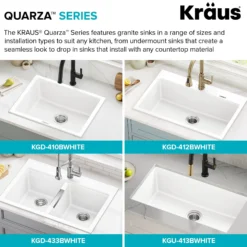 31” Granite Drop In / Undermount Single Bowl White Kitchen Sink