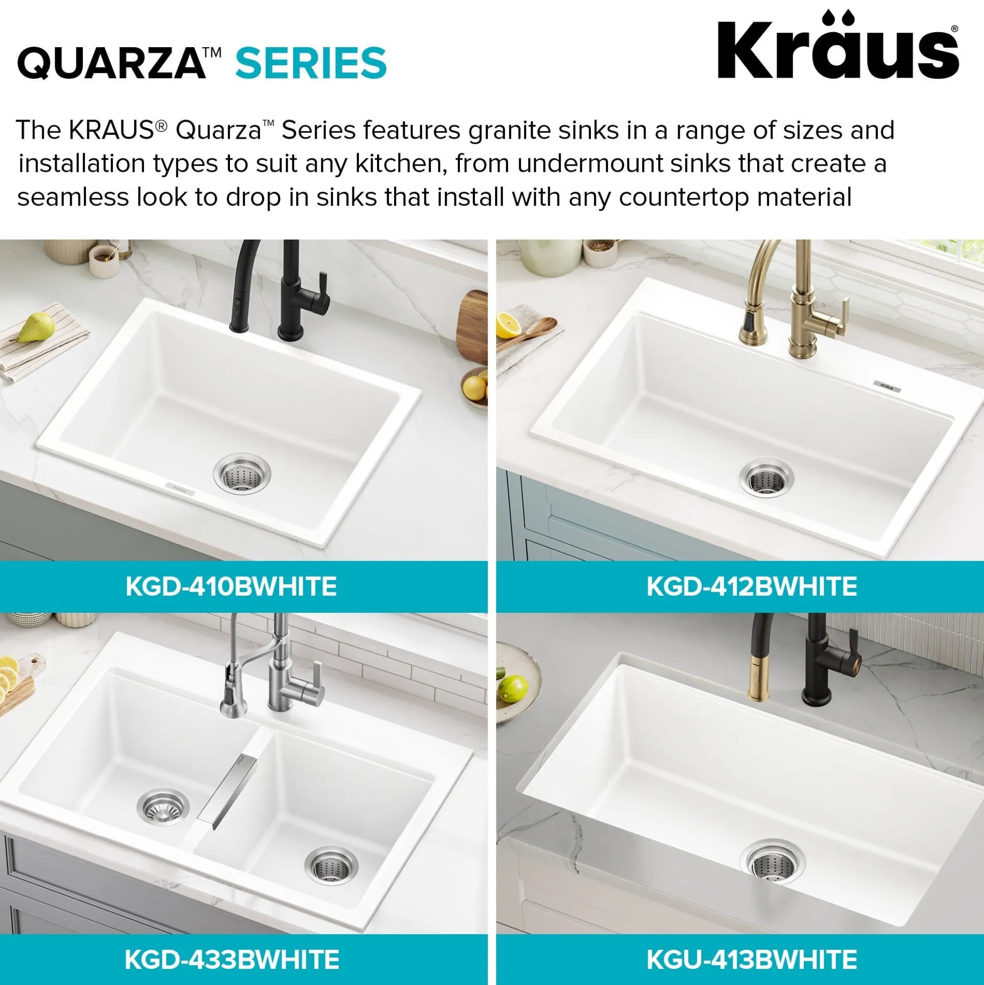 31” Granite Undermount Single Bowl White Kitchen Sink