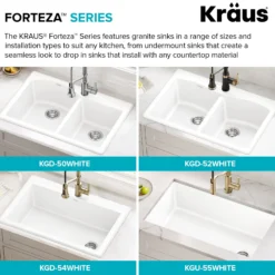32” Granite Undermount Single Bowl White Kitchen Sink