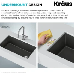 32” Granite Undermount Single Bowl White Kitchen Sink