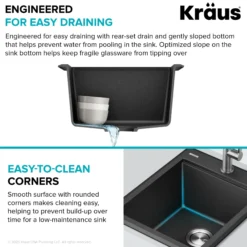 18” Granite Workstation Drop In Top Mount Single Bowl Kitchen Bar Sink in Metallic Grey with Accessories