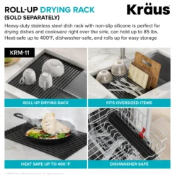 28” Granite Workstation Drop In Top Mount Single Bowl Kitchen Sink in Metallic Black with Accessories