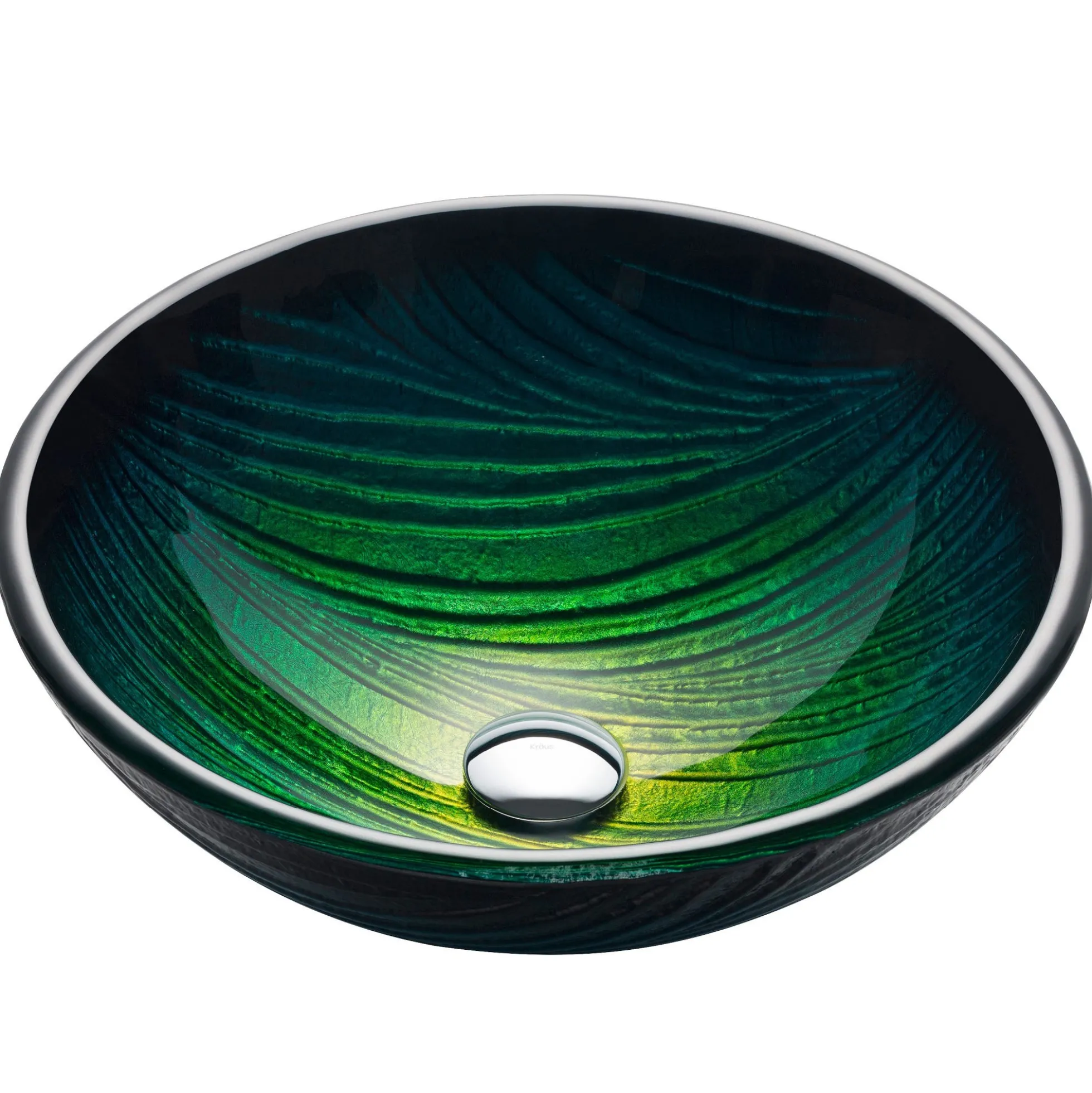 Green Glass Vessel 17" Bathroom Sink