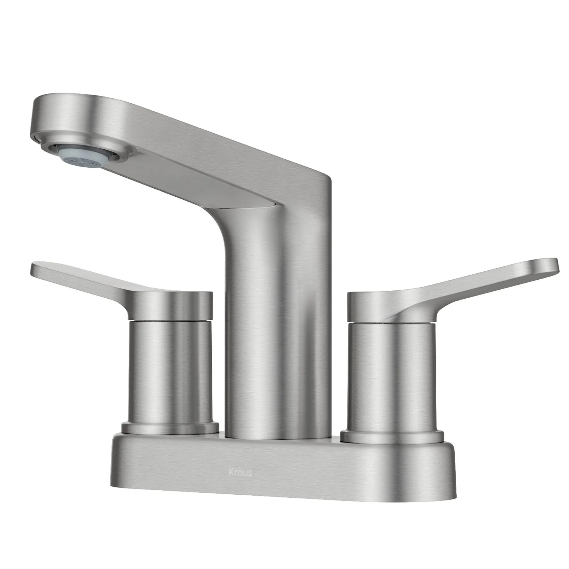 2-Handle 4-inch Centerset Bathroom Faucet in Spot-Free Brushed Nickelwith Pop Up Drain and Supply Lines