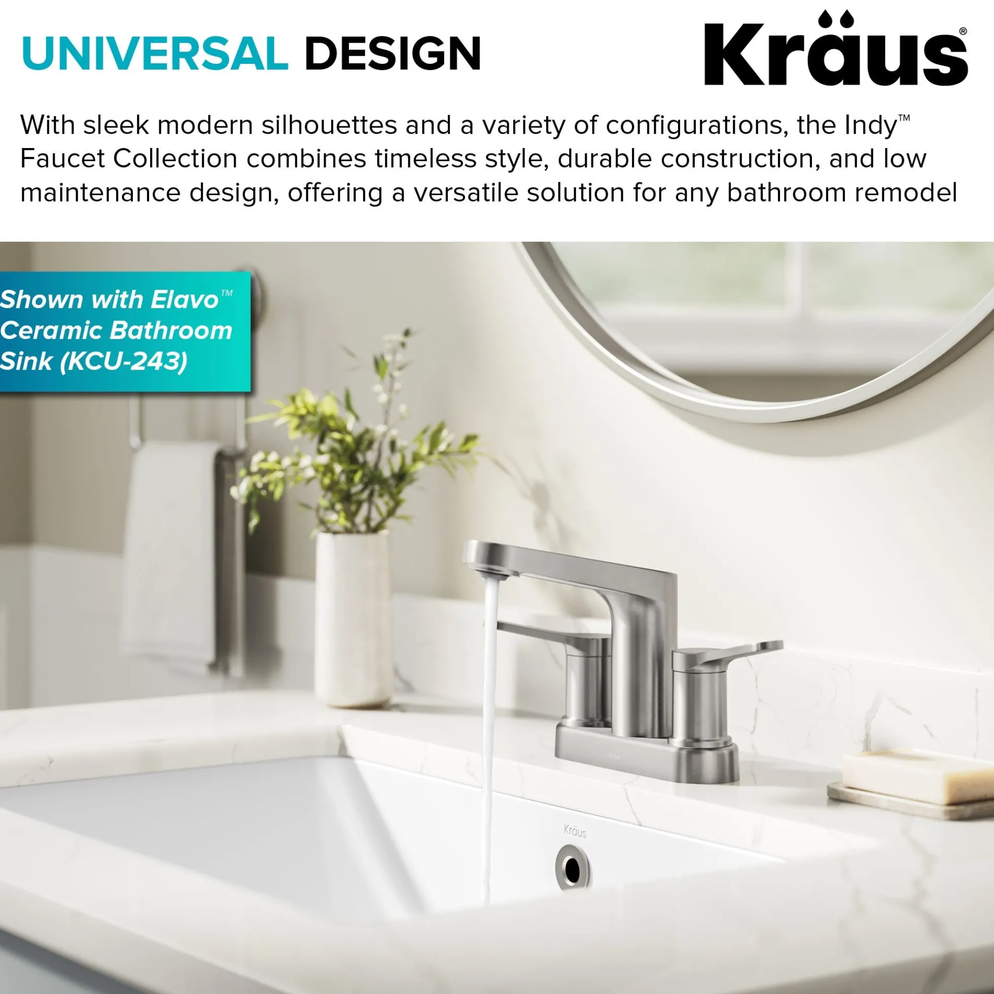 2-Handle 4-inch Centerset Bathroom Faucet in Spot-Free Brushed Nickelwith Pop Up Drain and Supply Lines