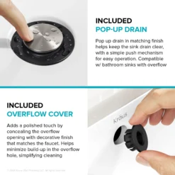 2-Handle 4-inch Centerset Bathroom Faucet in Spot-Free Brushed Nickel/ Matte Black with Pop Up Drain and Supply Lines