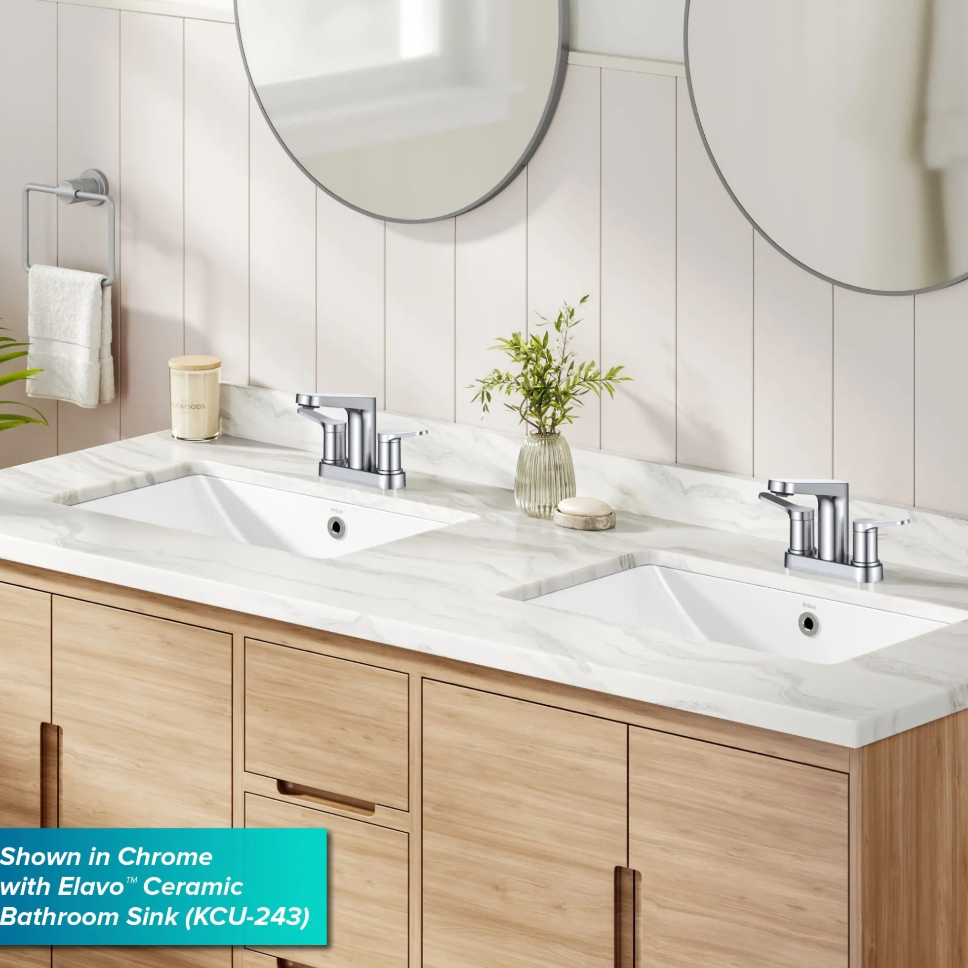 2-Handle 4-inch Centerset Bathroom Faucet in Spot-Free Brushed Brass / Matte Black with Pop Up Drain and Supply Lines