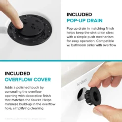 2-Handle 4-inch Centerset Bathroom Faucet in Matte Black with Pop Up Drain and Supply Lines