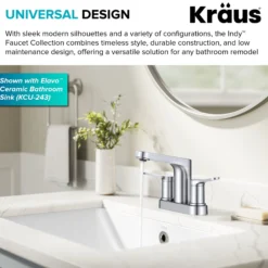 2-Handle 4-inch Centerset Bathroom Faucet in Chrome with Pop Up Drain and Supply Lines