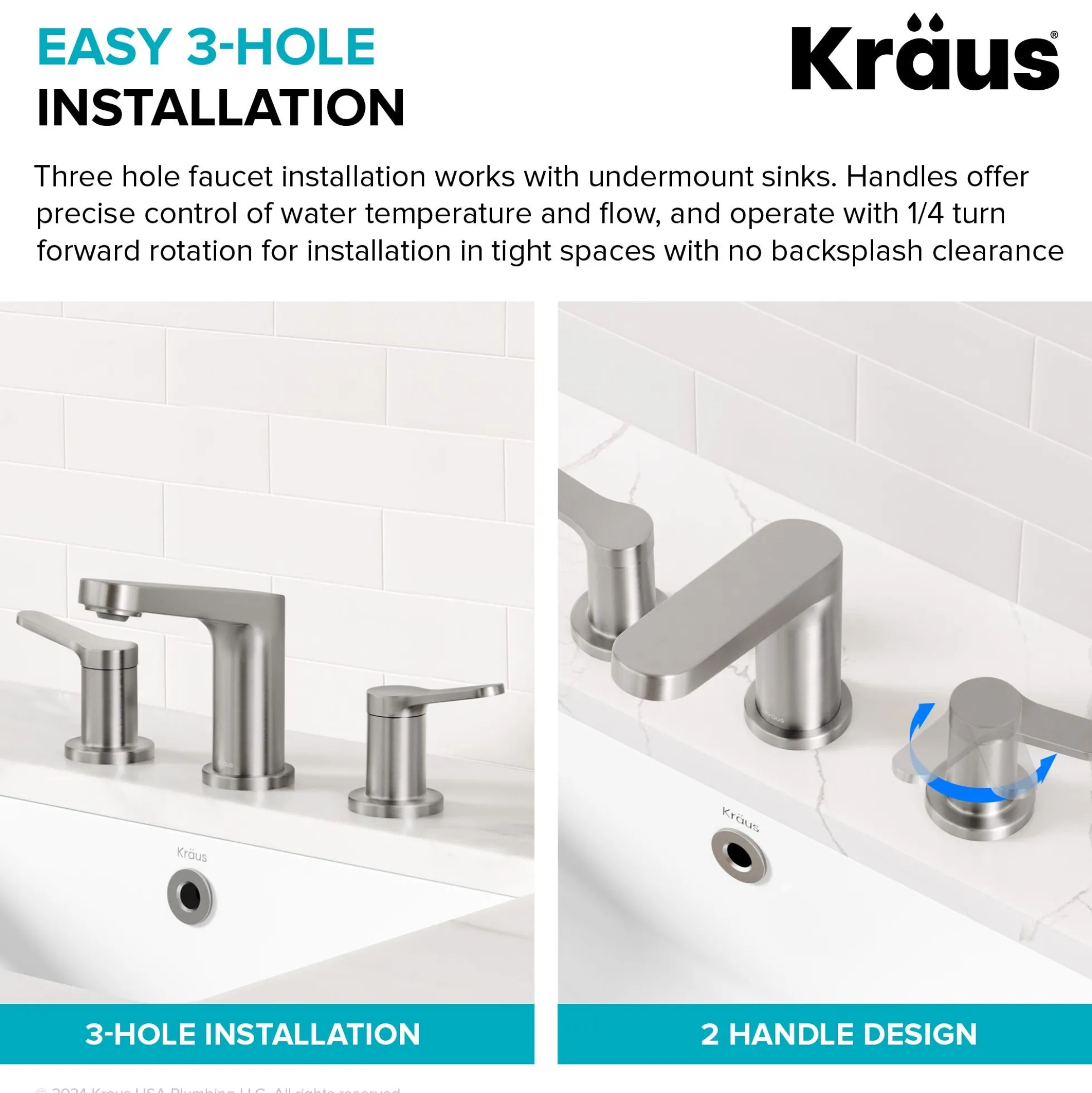 2-Handle 8-inch Widespread Bathroom Faucet in Spot-Free Brushed Nickel / Matte Black with Pop Up Drain and Supply Lines