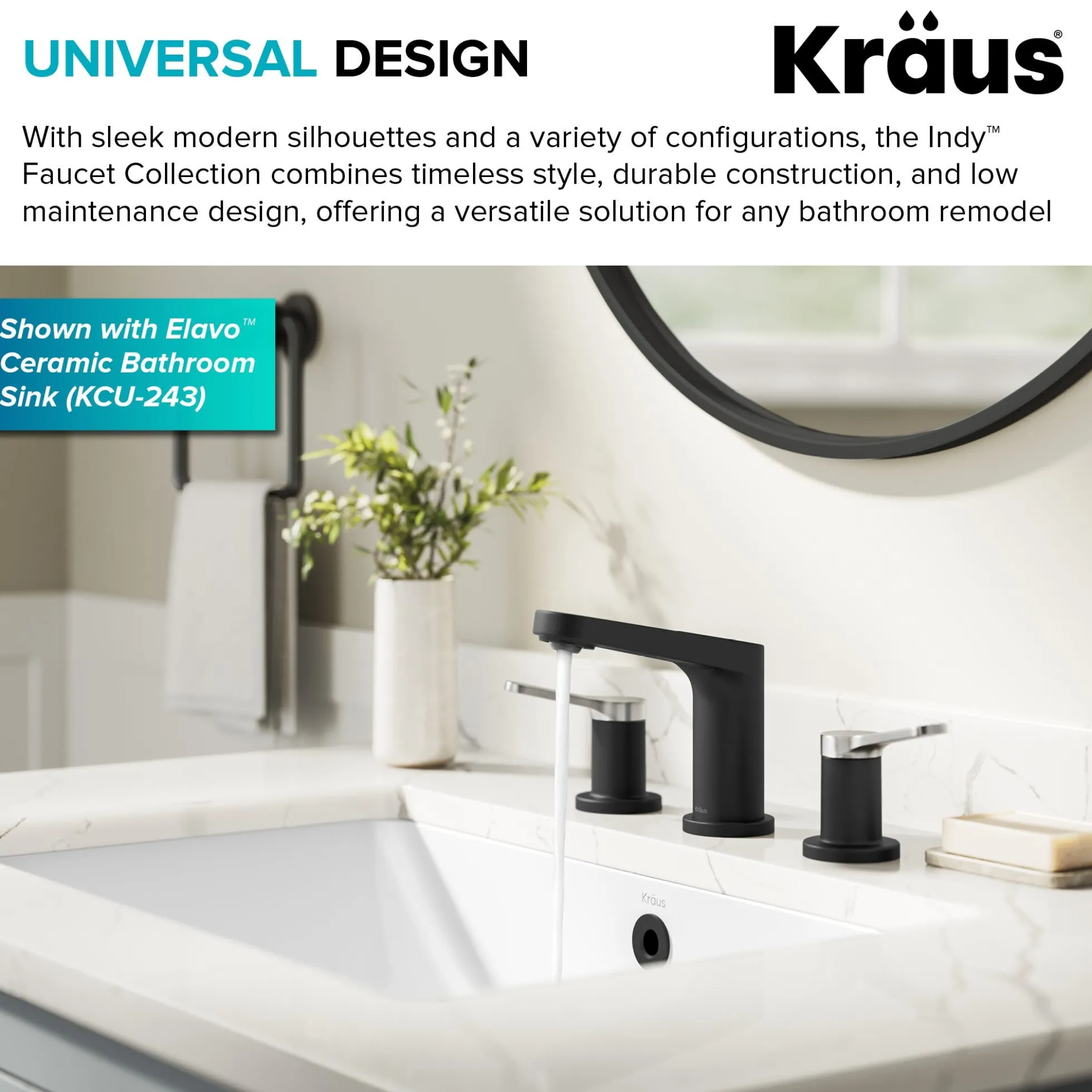 2-Handle 8-inch Widespread Bathroom Faucet in Spot-Free Brushed Nickel / Matte Black with Pop Up Drain and Supply Lines