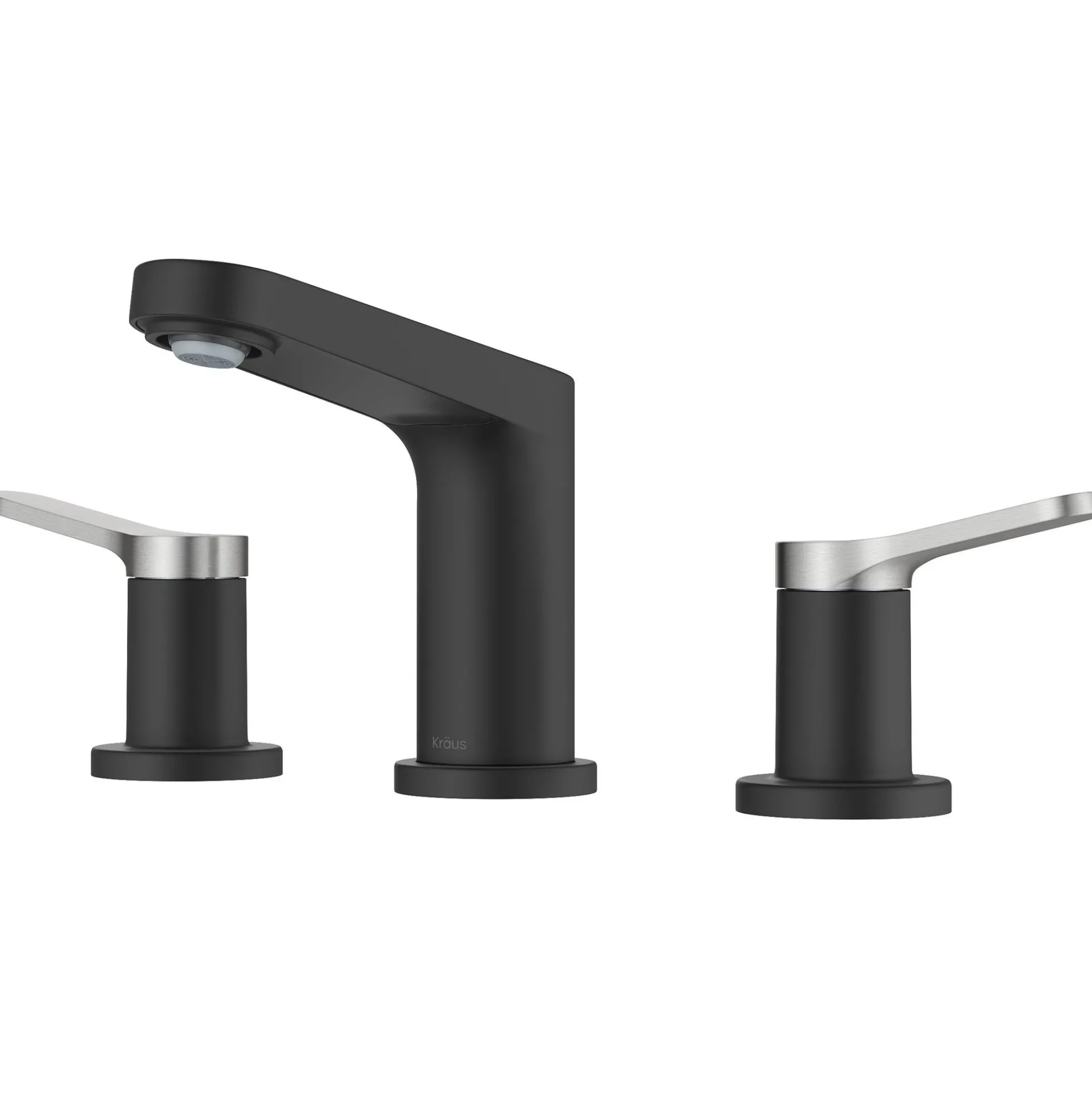 2-Handle 8-inch Widespread Bathroom Faucet in Spot-Free Brushed Nickel / Matte Black with Pop Up Drain and Supply Lines