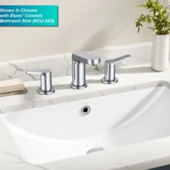 2-Handle 8-inch Widespread Bathroom Faucet in Spot-Free Brushed Nickel / Matte Black with Pop Up Drain and Supply Lines