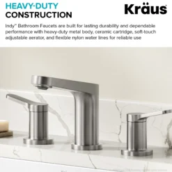 2-Handle 8-inch Widespread Bathroom Faucet in Spot-Free Brushed Nickel with Pop Up Drain and Supply Lines