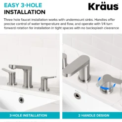 2-Handle 8-inch Widespread Bathroom Faucet in Spot-Free Brushed Brass / Matte Black with Pop Up Drain and Supply Lines
