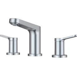 2-Handle 8-inch Widespread Bathroom Faucet in Chrome with Pop Up Drain and Supply Lines