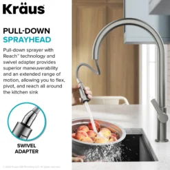 High-Arc Single Handle Pull-Down Kitchen Faucet in Chrome