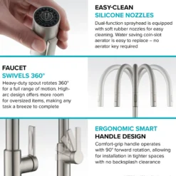 High-Arc Single Handle Pull-Down Kitchen Faucet in Matte Black
