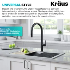High-Arc Single Handle Pull-Down Kitchen Faucet in Matte Black
