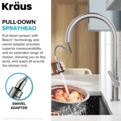 High-Arc Single Handle Pull-Down Kitchen Faucet in Matte Black / Spot Free Black Stainless Steel