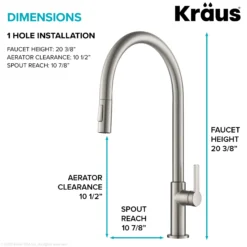 High-Arc Single Handle Pull-Down Kitchen Faucet in Spot Free Stainless Steel