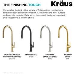 High-Arc Single Handle Pull-Down Kitchen Faucet in Brushed Brass