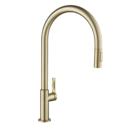 High-Arc Single Handle Pull-Down Kitchen Faucet in Spot Free Antique Champagne Bronze