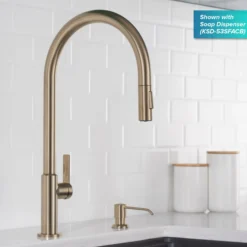 High-Arc Single Handle Pull-Down Kitchen Faucet in Spot Free Antique Champagne Bronze