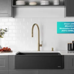 High-Arc Single Handle Pull-Down Kitchen Faucet in Spot Free Antique Champagne Bronze