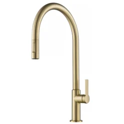 High-Arc Single Handle Pull-Down Kitchen Faucet in Spot Free Antique Champagne Bronze