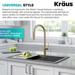 High-Arc Single Handle Pull-Down Kitchen Faucet in Spot Free Antique Champagne Bronze
