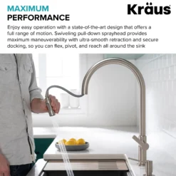 High-Arc Single Handle Pull-Down Kitchen Faucet in Spot Free Antique Champagne Bronze