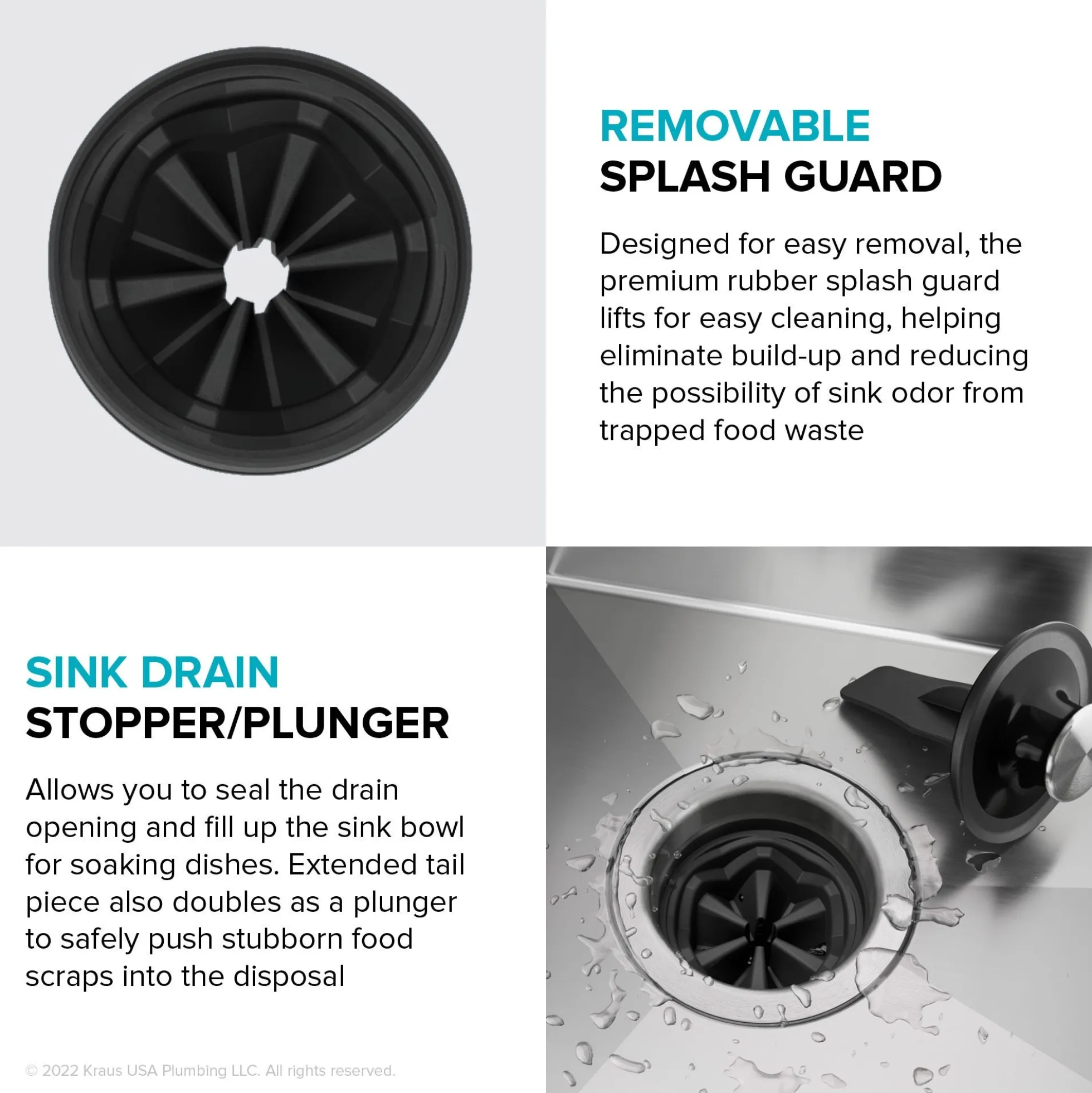 High-Speed 3/4 HP Continuous Feed Ultra-Quiet Motor Garbage Disposal with Power Cord and Flange Included and Universal Mount