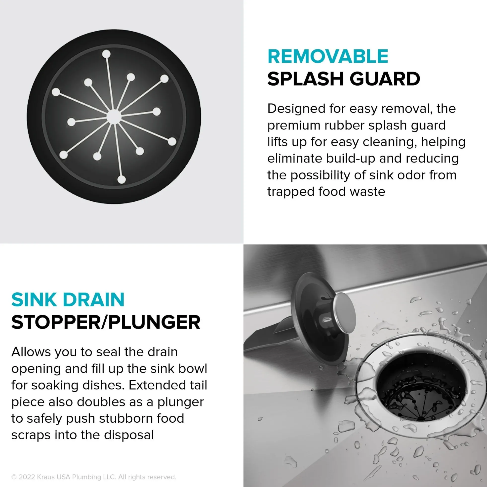High-Speed 1/3 HP Continuous Feed Ultra-Quiet Motor Garbage Disposal with Quick Connect Mount, Power Cord and Flange Included