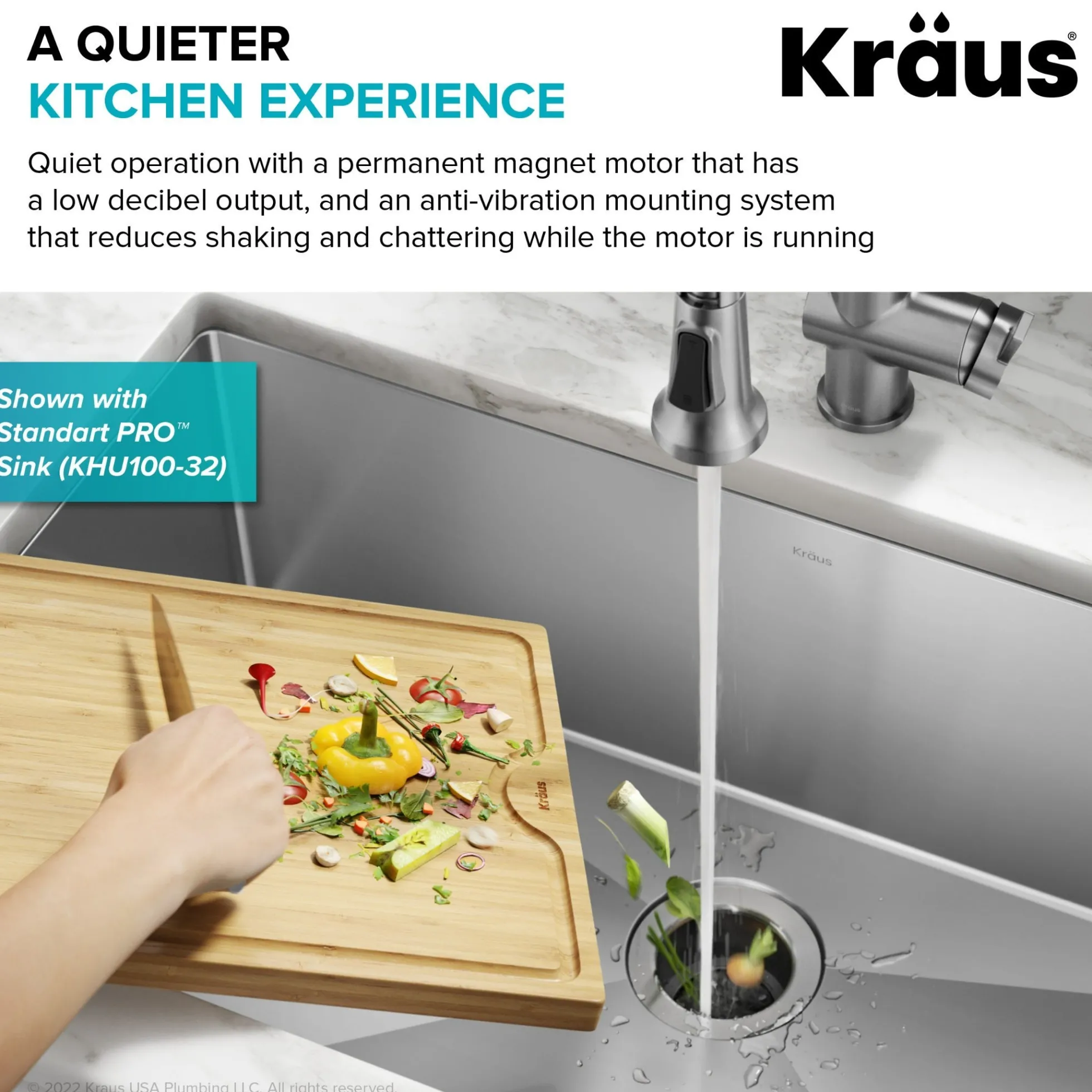 High-Speed 1/3 HP Continuous Feed Ultra-Quiet Motor Garbage Disposal with Quick Connect Mount, Power Cord and Flange Included