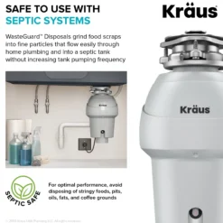3/4 HP Continuous Feed Garbage Disposal with Ultra-Quiet Motor for Kitchen Sink with Power Cord and Flange Included
