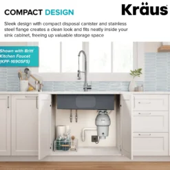 3/4 HP Continuous Feed Garbage Disposal with Ultra-Quiet Motor for Kitchen Sink with Power Cord and Flange Included