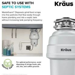 1 HP Continuous Feed Garbage Disposal with Ultra-Quiet Motor for Kitchen Sink with Power Cord and Flange Included