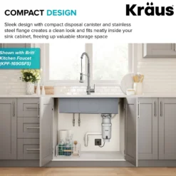 1/3 HP Continuous Feed Garbage Disposal with Ultra-Quiet Motor for Kitchen Sink with Power Cord and Flange Included