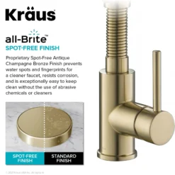 2-in-1 Commercial Style Pull-Down Single Handle Water Filter Kitchen Faucet in Spot-Free Antique Champagne Bronze with Purita™ 2-Stage Under-Sink Filtration System