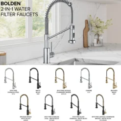2-in-1 Commercial Style Pull Down Single Handle Water Filter Kitchen Faucet for Reverse Osmosis or Water Filtration System in Chrome