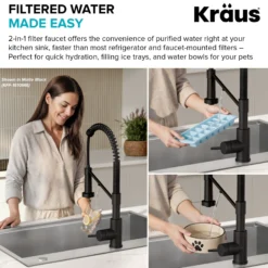 2-in-1 Commercial Style Pull Down Single Handle Water Filter Kitchen Faucet for Reverse Osmosis or Water Filtration System in Chrome