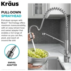 2-in-1 Commercial Style Pull-Down Single Handle Water Filter Kitchen Faucet for Reverse Osmosis or Water Filtration System in Matte Black