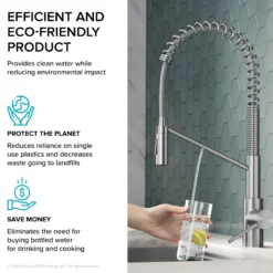 2-in-1 Commercial Style Pull-Down Single Handle Water Filter Kitchen Faucet for Reverse Osmosis or Water Filtration System in Matte Black