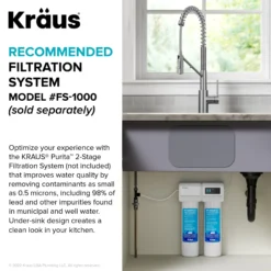 2-in-1 Commercial Style Pull-Down Single Handle Water Filter Kitchen Faucet for Reverse Osmosis or Water Filtration System in Matte Black