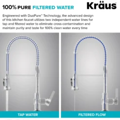 2-in-1 Commercial Style Pull Down Single Handle Water Filter Faucet for Reverse Osmosis or Water Filtration System in Spot Free Stainless Steel