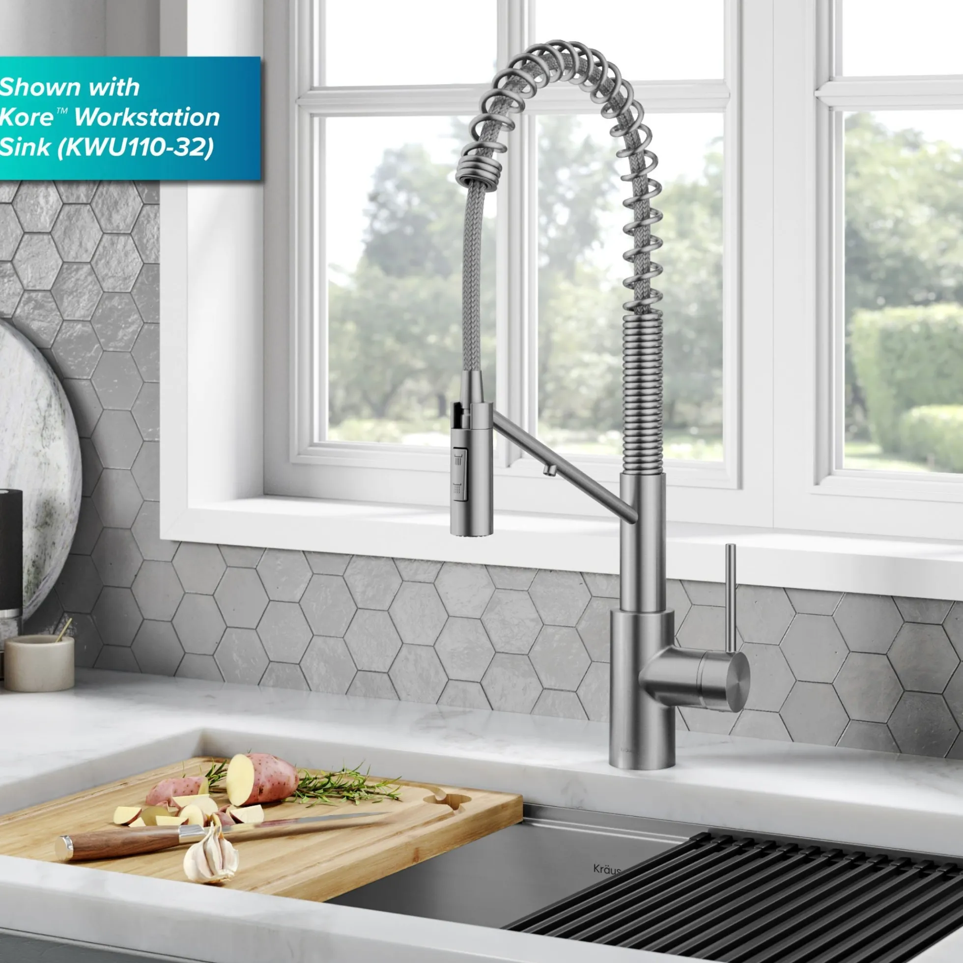 2-in-1 Commercial Style Pull-Down Single Handle Water Filter Kitchen Faucet for Reverse Osmosis or Water Filtration System in Spot-Free Stainless Steel